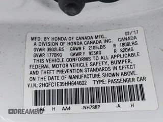 2017 Honda Civic EX-T with VIN 2HGFC1E39HH644602, listed as a IAAI auction lot 41920127 with 102,360 mi miles and . Bid and sale history available at DreamBid. Image 9.