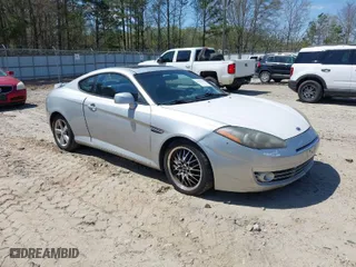 2008 Hyundai Tiburon GT with VIN KMHHN66F98U294081, listed as a IAAI auction lot 41879165 with 205,253 mi miles. Bid and sale history available at carsss.com. Image 1.