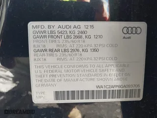 2016 Audi Q5 Premium with VIN WA1C2AFP6GA093705, listed as a IAAI auction lot 41811138 with 96,490 mi miles. Bid and sale history available at carsss.com. Image 9.
