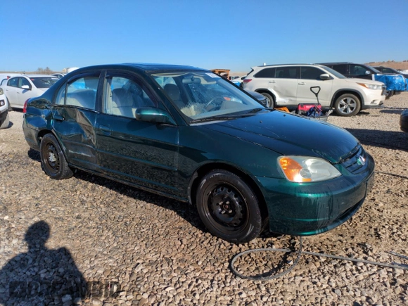 2001 Honda Civic EX with VIN 2HGES26761H602898, listed as a Copart auction lot 50371535 with 148,669 mi miles and Salvage Title. Bid and sale history available at DreamBid. Image 4.
