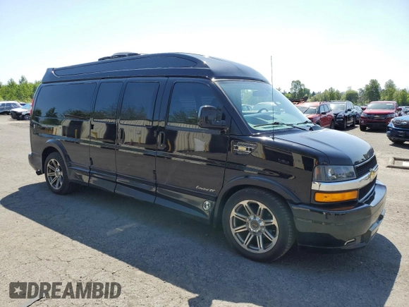 2018 Chevrolet Express Cargo Van with VIN 1GCWGBFG5J1242705, listed as a Copart auction lot 55627615 with 77,611 mi miles and Clean Title. Bid and sale history available at carsss.com. Image 4.