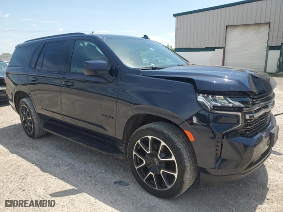 2022 Chevrolet Tahoe RST with VIN 1GNSKRKD6NR144329, listed as a Copart auction lot 58486094 with 48,760 mi miles and Salvage Title. Bid and sale history available at carsss.com. Image 4.