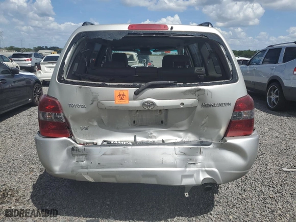 2005 Toyota Highlander with VIN JTEDP21A650068273, listed as a Copart auction lot 51506985 with 196,026 mi miles and Non Repairable. Bid and sale history available at carsss.com. Image 6.