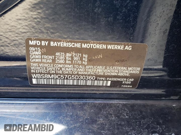 2016 BMW M3 with VIN WBS8M9C57G5D30360, listed as a Copart auction lot 43237344 with 81,879 mi miles. Bid and sale history available at carsss.com. Image 12.