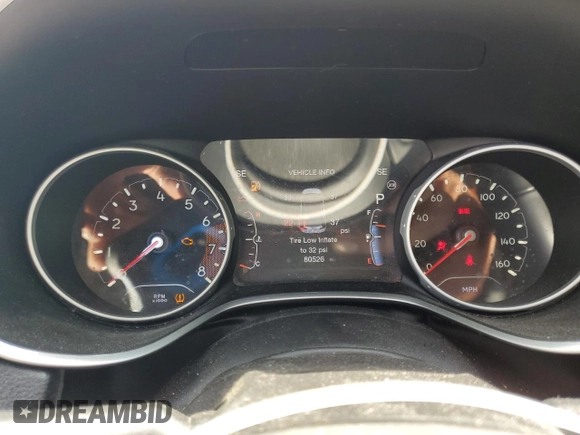 2017 Jeep Compass Latitude with VIN 3C4NJDBB3HT660606, listed as a Copart auction lot 60023685 with 80,526 mi miles and Salvage title. Bid and sale history available at DreamBid. Image 9.