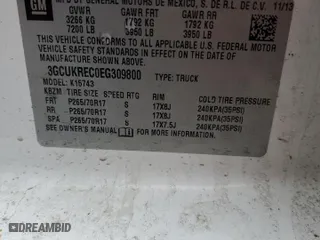 2014 Chevrolet Silverado 1500 LT with VIN 3GCUKREC0EG309800, listed as a Copart auction lot 44259125 with 223,696 mi miles and Clean Title. Bid and sale history available at carsss.com. Image 15.