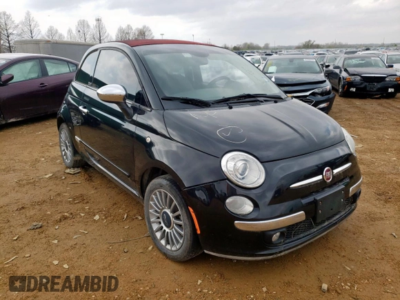 2013 FIAT 500 Lounge with VIN 3C3CFFER5DT664944, listed as a Copart auction lot 51262494 with Not provided miles and Non repairable. Bid and sale history available at DreamBid. Image 1.