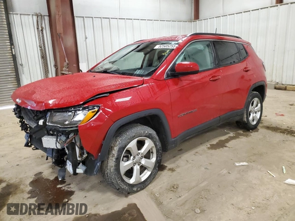 2017 Jeep Compass Latitude with VIN 3C4NJDBB7HT657028, listed as a Copart auction lot 52505255 with 65,482 mi miles and Clean Title. Bid and sale history available at carsss.com. Image 1.