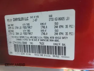 2008 Dodge 1500 ST with VIN 1D7HA16K08J158008, listed as a Copart auction lot 88238895 with 123,894 mi miles and Salvage Title. Bid and sale history available at DreamBid. Image 13.