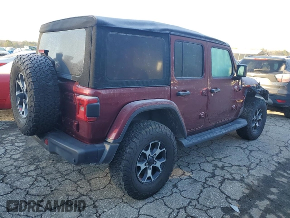 2021 Jeep Wrangler Unlimited Rubicon with VIN 1C4HJXFN7MW576196, listed as a Copart auction lot 44806285 with 47,312 mi miles and Salvage Title. Bid and sale history available at DreamBid. Image 3.