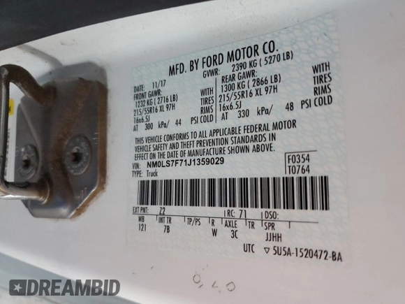 2018 Ford Transit Connect XLT с VIN NM0LS7F71J1359029, выставлен на аукционе Copart как лот 61209445 с пробегом 177 170 миль миль и Чистый • Clean title. История ставок и продаж доступна на DreamBid. Изображение 13.
