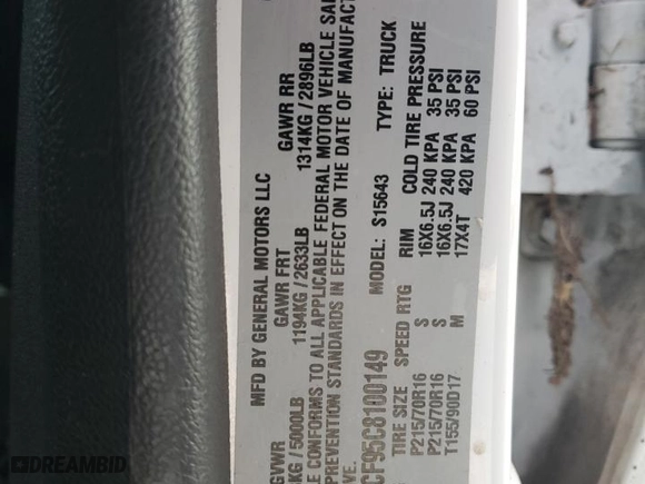 2012 Chevrolet Colorado LT w/1LT with VIN 1GCDSCF95C8100149, listed as a Copart auction lot 75871444 with 0 mi miles and Non Repairable. Bid and sale history available at carsss.com. Image 13.