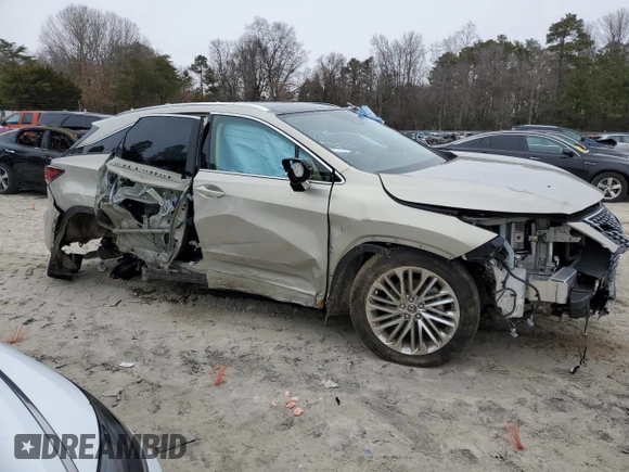 2020 Lexus RX with VIN 2T2JGMDA3LC047927, listed as a Copart auction lot 45787155 with 27,806 mi miles and Salvage Title. Bid and sale history available at carsss.com. Image 4.