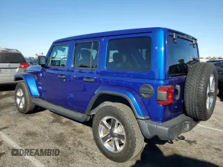 2020 Jeep Wrangler Unlimited Sahara Altitude with VIN 1C4HJXEG1LW233952, listed as a Copart auction lot 80713354 with 46,146 mi miles and Salvage title. Bid and sale history available at DreamBid. Image 2.