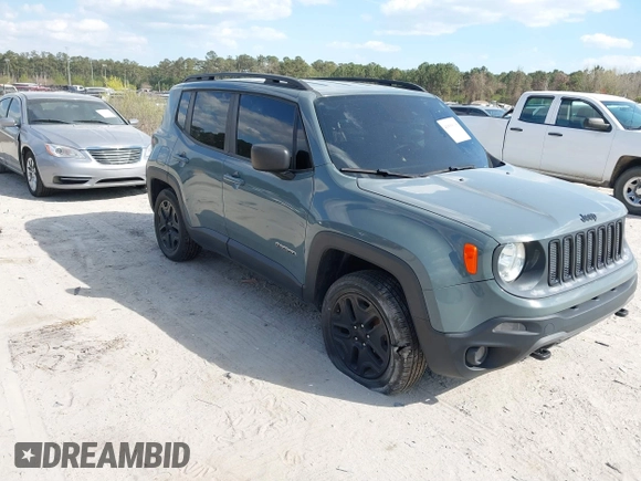 2018 Jeep Renegade Sport with VIN ZACCJBAB2JPH34804, listed as a IAAI auction lot 41899918 with 127,016 mi miles. Bid and sale history available at carsss.com. Image 1.