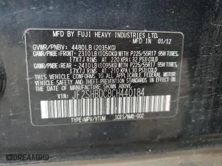2012 Subaru Forester 2.5X Premium with VIN JF2SHBDC8CH440184, listed as a Copart auction lot 50347435 with 0 mi miles and Salvage Title. Bid and sale history available at carsss.com. Image 14.