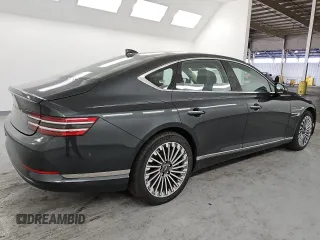 2023 Genesis G80 z VIN KMTGE4S11PU005984, wystawiony jako Copart lot #42606795 z przebiegiem 7 845 mil mil oraz Czysty tytuł • Clean title. Historia ofert i sprzedaży dostępna na DreamBid. Obrazek 3.