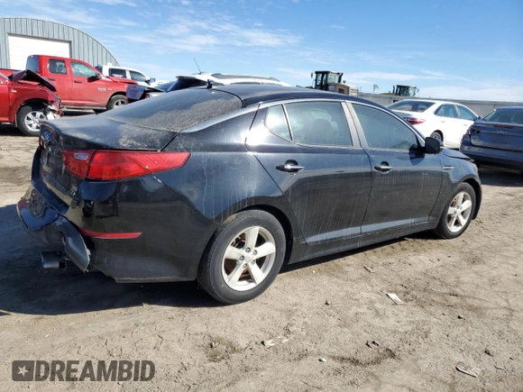 2015 Kia Optima LX with VIN KNAGM4A78F5650676, listed as a Copart auction lot 44618535 with 103,858 mi miles and Salvage Title. Bid and sale history available at carsss.com. Image 3.