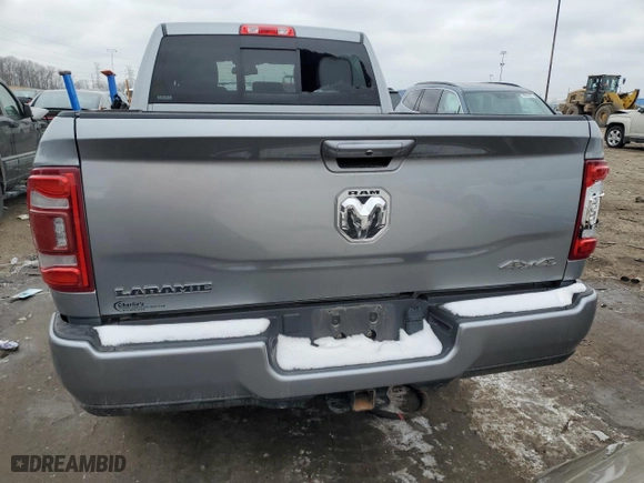 2021 Ram 2500 Laramie with VIN 3C6UR5FJXMG693012, listed as a Copart auction lot 45184295 with 61,940 mi miles and Salvage Title. Bid and sale history available at carsss.com. Image 6.