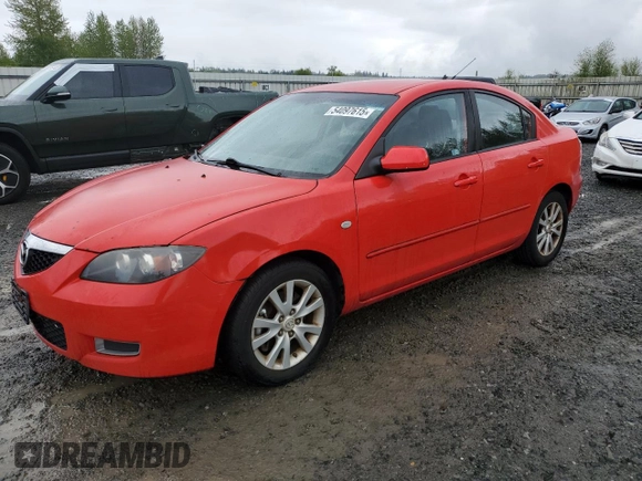 2007 Mazda Mazda3 i Sport with VIN JM1BK32FX71660492, listed as a Copart auction lot 54097615 with 163,183 mi miles and Clean Title. Bid and sale history available at carsss.com. Image 1.