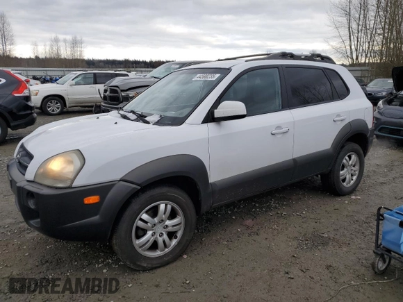2007 Hyundai Tucson SE with VIN KM8JN12D37U636938, listed as a Copart auction lot 44588235 with 135,131 mi miles and Salvage Title. Bid and sale history available at carsss.com. Image 1.
