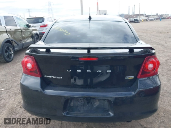 2013 Dodge Avenger SXT with VIN 1C3CDZCG5DN741112, listed as a IAAI auction lot 41838733 with 179,000 mi miles and . Bid and sale history available at carsss.com. Image 16.