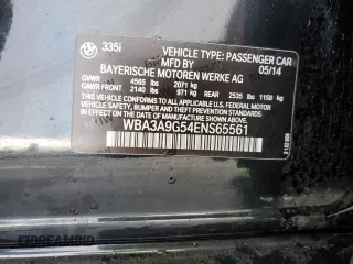 2014 BMW 3 Series 335i z VIN WBA3A9G54ENS65561, wystawiony jako Copart lot #42252125 z przebiegiem 113 089 mil mil oraz Szkoda całkowita • Salvage title. Historia ofert i sprzedaży dostępna na DreamBid. Obrazek 14.