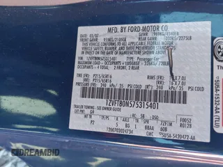 2007 Ford Mustang Deluxe with VIN 1ZVFT80N575315401, listed as a IAAI auction lot 41698515 with 157,141 mi miles. Bid and sale history available at carsss.com. Image 9.