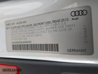 2018 Audi A4 Premium Plus with VIN WAUENAF49JA060391, listed as a IAAI auction lot 41709215 with 134,892 mi miles. Bid and sale history available at carsss.com. Image 9.