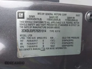 2007 Chevrolet Equinox LT with VIN 2CNDL63F576251914, listed as a IAAI auction lot 41971151 with 197,413 mi miles. Bid and sale history available at carsss.com. Image 9.
