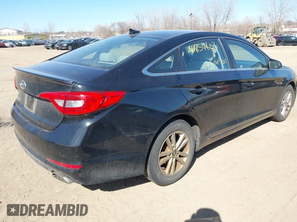 2015 Hyundai Sonata 2.4L SE with VIN 5NPE24AF9FH001329, listed as a IAAI auction lot 41854603 with 104,124 mi miles. Bid and sale history available at carsss.com. Image 4.
