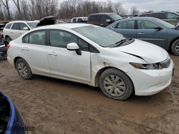 2012 Honda Civic Sdn LX with VIN 2HGFB2F50CH326529, listed as a Copart auction lot 84609344 with 122,617 mi miles and Clean Title. Bid and sale history available at carsss.com. Image 4.