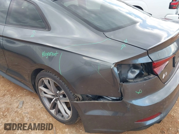 2019 Audi A5 Premium Plus with VIN WAUTNAF56KA061936, listed as a IAAI auction lot 41701015 with 72,318 mi miles and . Bid and sale history available at DreamBid. Image 17.