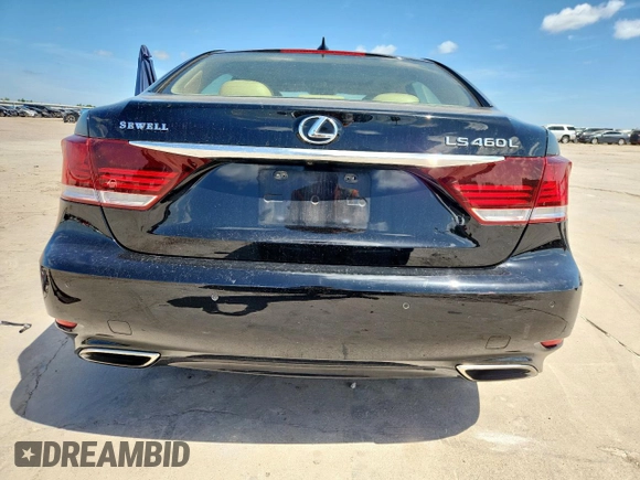 2014 Lexus LS 460 L with VIN JTHGL5EF3E5053378, listed as a Copart auction lot 61666425 with 68,013 mi miles and Salvage title. Bid and sale history available at DreamBid. Image 6.