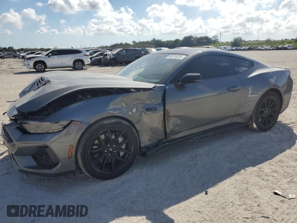 2024 Ford Mustang GT with VIN 1FA6P8CF9R5433682, listed as a Copart auction lot 44315325 with 1,574 mi miles and Salvage Title. Bid and sale history available at DreamBid. Image 1.