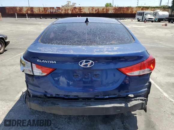 2013 Hyundai Elantra GLS with VIN KMHDH4AE7DU487588, listed as a Copart auction lot 62098015 with 106,046 mi miles and Salvage title. Bid and sale history available at DreamBid. Image 6.