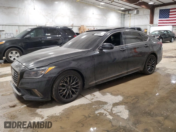 2018 Genesis G80 Sport z VIN KMHGN4JB9JU248356, wystawiony jako Copart lot #48668985 z przebiegiem 133 495 mil mil oraz Nie do naprawy • Non repairable. Historia ofert i sprzedaży dostępna na DreamBid. Obrazek 1.