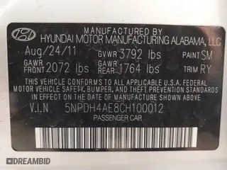 2012 Hyundai Elantra GLS with VIN 5NPDH4AE8CH100012, listed as a IAAI auction lot 40133634 with 82,423 mi miles. Bid and sale history available at carsss.com. Image 9.