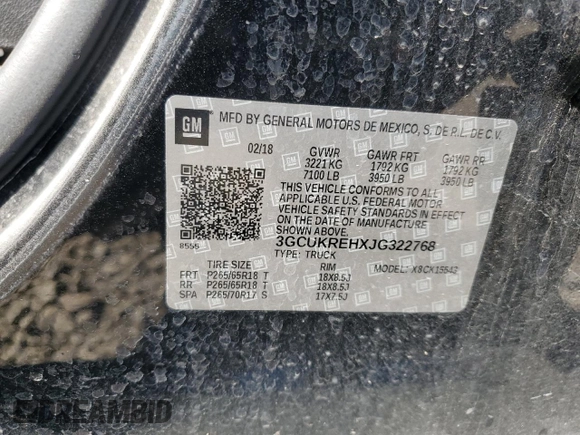 2018 Chevrolet Silverado 1500 LT with VIN 3GCUKREHXJG322768, listed as a Copart auction lot 75277554 with 158,731 mi miles and Clean Title. Bid and sale history available at carsss.com. Image 13.