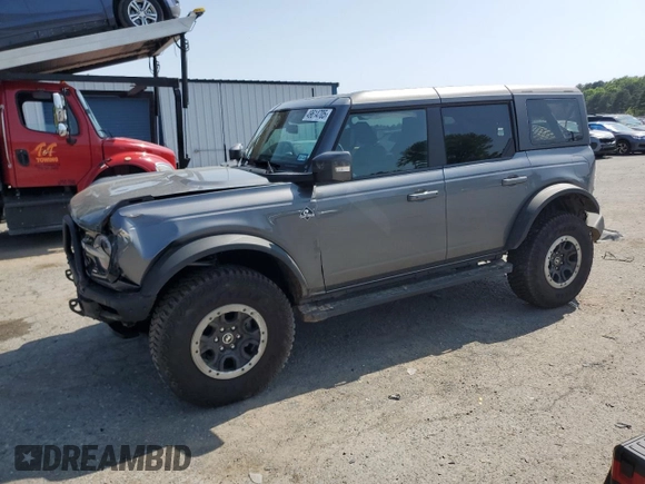 2024 Ford Bronco Outer Banks с VIN 1FMEE8BP1RLA57668, выставлен на аукционе Copart как лот 49614705 с пробегом 20 969 миль миль и Списание • Salvage title. История ставок и продаж доступна на DreamBid. Изображение 1.