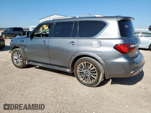 2018 Infiniti QX80 with VIN JN8AZ2NEXJ9195620, listed as a Copart auction lot 57509485 with 92,051 mi miles and Clean title. Bid and sale history available at DreamBid. Image 2.