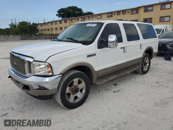 2001 Ford Excursion Limited z VIN 1FMSU43F11EC29369, wystawiony jako Copart lot #58510875 z przebiegiem 229 554 mil mil oraz Tytuł czysty. Historia ofert i sprzedaży dostępna na DreamBid. Obrazek 1.