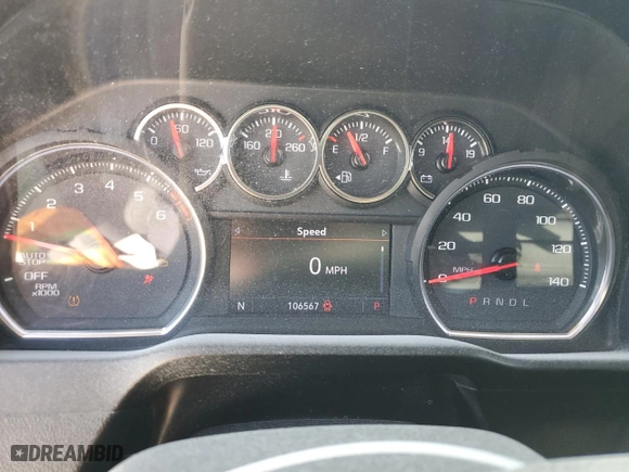 2019 Chevrolet Silverado 1500 LT with VIN 3GCPWCED0KG282052, listed as a Copart auction lot 48392005 with 106,567 mi miles and Salvage Title. Bid and sale history available at carsss.com. Image 9.