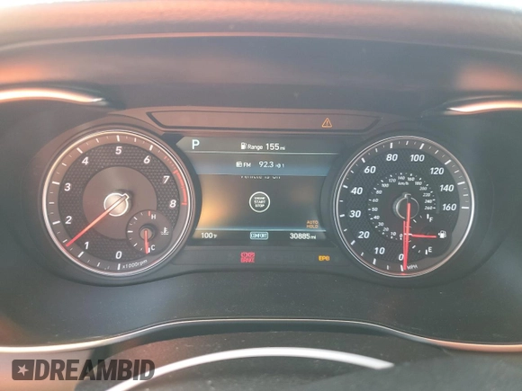 2021 Genesis G70 2.0T with VIN KMTG64LA0MU074883, listed as a Copart auction lot 42581875 with 30,885 mi miles and Non Repairable. Bid and sale history available at carsss.com. Image 9.