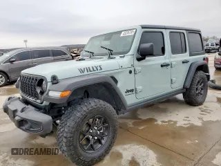 2024 Jeep Wrangler Sport z VIN 1C4PJXDN2RW107636, wystawiony jako Copart lot #45236765 z przebiegiem 26 580 mil mil oraz Szkoda całkowita • Salvage title. Historia ofert i sprzedaży dostępna na DreamBid. Obrazek 1.