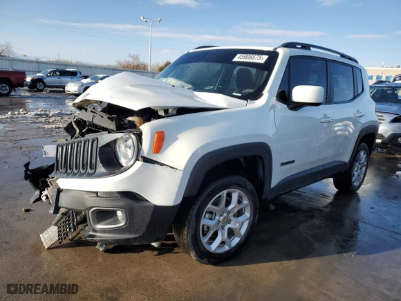 2018 Jeep Renegade Latitude with VIN ZACCJBBB3JPH41842, listed as a Copart auction lot 45906675 with NaN miles and Salvage Title. Bid and sale history available at carsss.com. Image 1.
