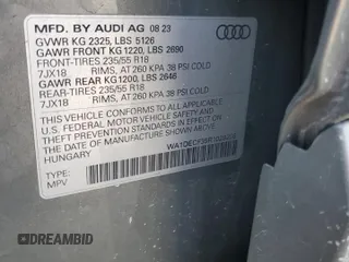 2024 Audi Q3 S line Premium z VIN WA1DECF35R1028206, wystawiony jako Copart lot #56335225 z przebiegiem 19 375 mil mil oraz Szkoda całkowita • Salvage title. Historia ofert i sprzedaży dostępna na DreamBid. Obrazek 14.