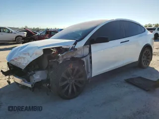 2022 Tesla Model X with VIN 7SAXCBE51NF328660, listed as a Copart auction lot 80621344 with 47,982 mi miles and Salvage Title. Bid and sale history available at carsss.com. Image 1.