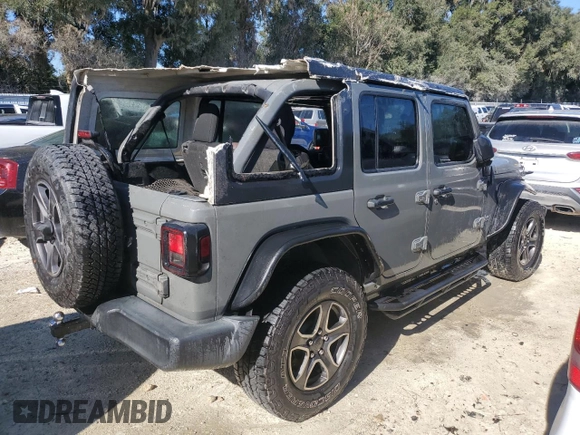 2018 Jeep Wrangler Unlimited Sport z VIN 1C4HJXDNXJW283388, wystawiony jako Copart lot #80480864 z przebiegiem Nie podano mil oraz Nie do naprawy • Non repairable. Historia ofert i sprzedaży dostępna na DreamBid. Obrazek 3.