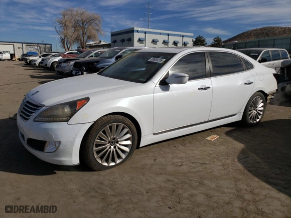 2014 Hyundai Equus Ultimate with VIN KMHGH4JH5EU089627, listed as a Copart auction lot 88959255 with NaN miles and Salvage Title. Bid and sale history available at carsss.com. Image 1.
